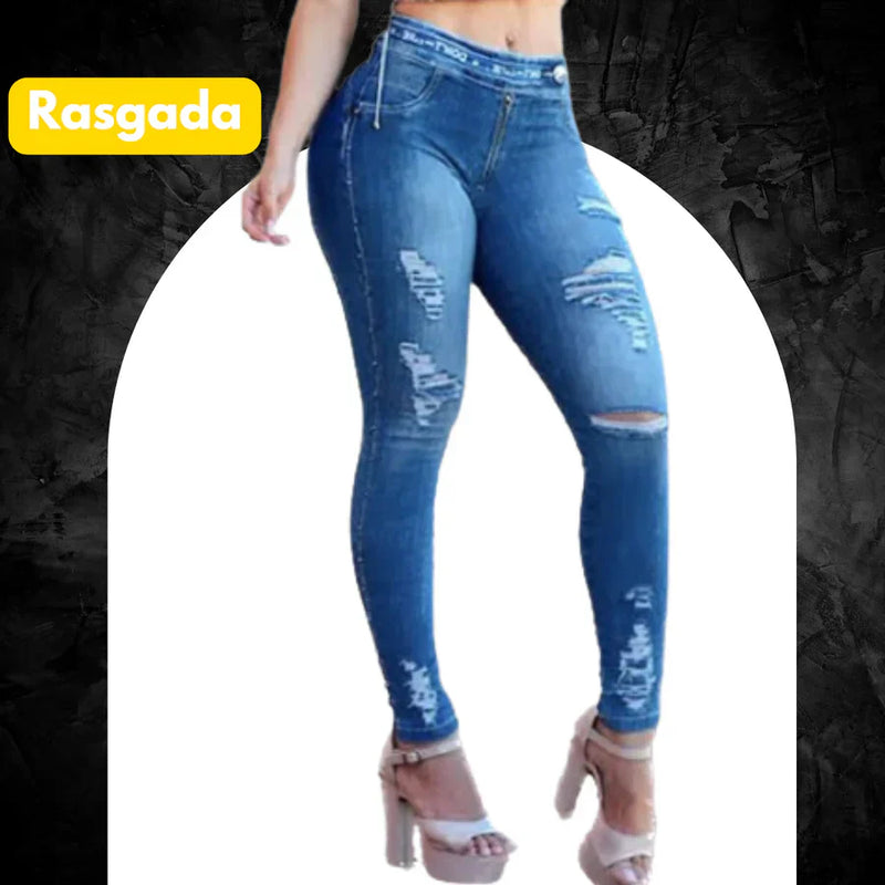 KIT 6  Calças Jeans Modeladoras + Cinto Fivela Argola Dupla de Brinde