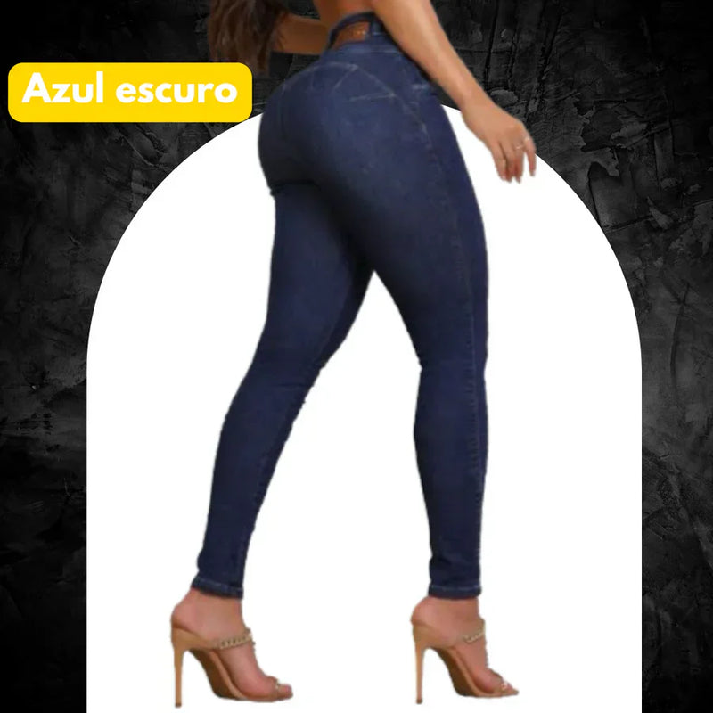 KIT Promoção 6 Calças Jeans Modeladoras + Cinto Fivela Argola Dupla de Brinde