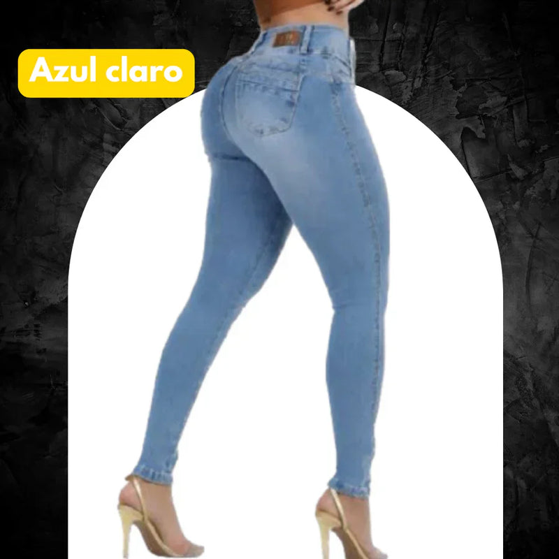 KIT Promoção 6 Calças Jeans Modeladoras + Cinto Fivela Argola Dupla de Brinde