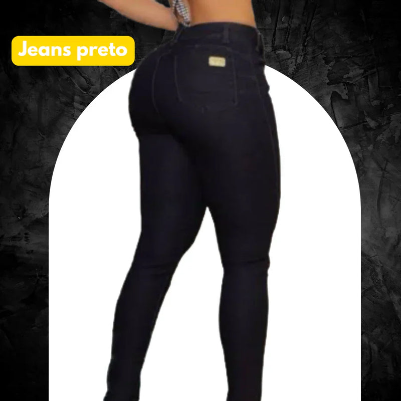 KIT Promoção 6 Calças Jeans Modeladoras + Cinto Fivela Argola Dupla de Brinde