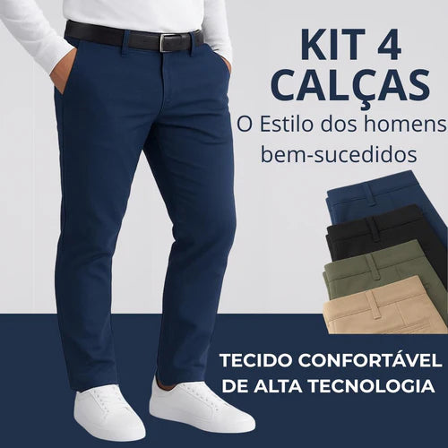 Kit  Calças Sociais + Brinde Cinto Social Couro